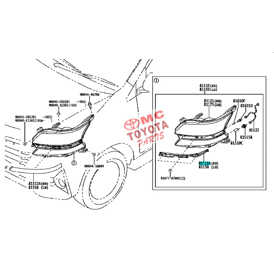 Bracket Braket Lampu Depan Kanan Avanza Xenia New 81118-BZ010