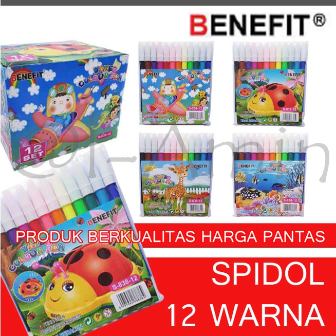 

Spidol 12 Warna "BENEFIT" / SPIDOL MURAH