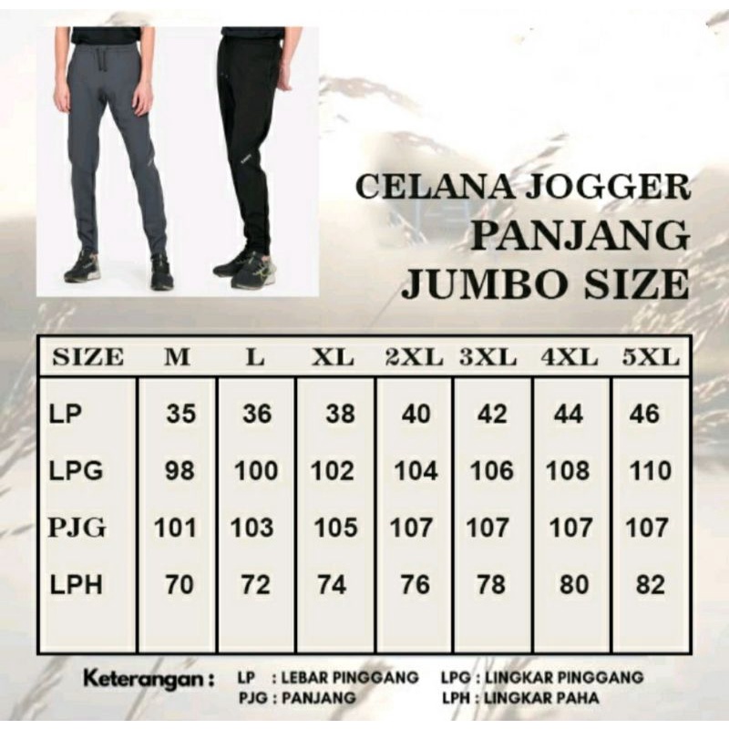 Celana OVERSIZE Pria Sport GYM Ukuran JUMBO XXXXXL Cargo Explore JUMBO Celana Obesitas Badan Gemuk Celana Premium Abu2