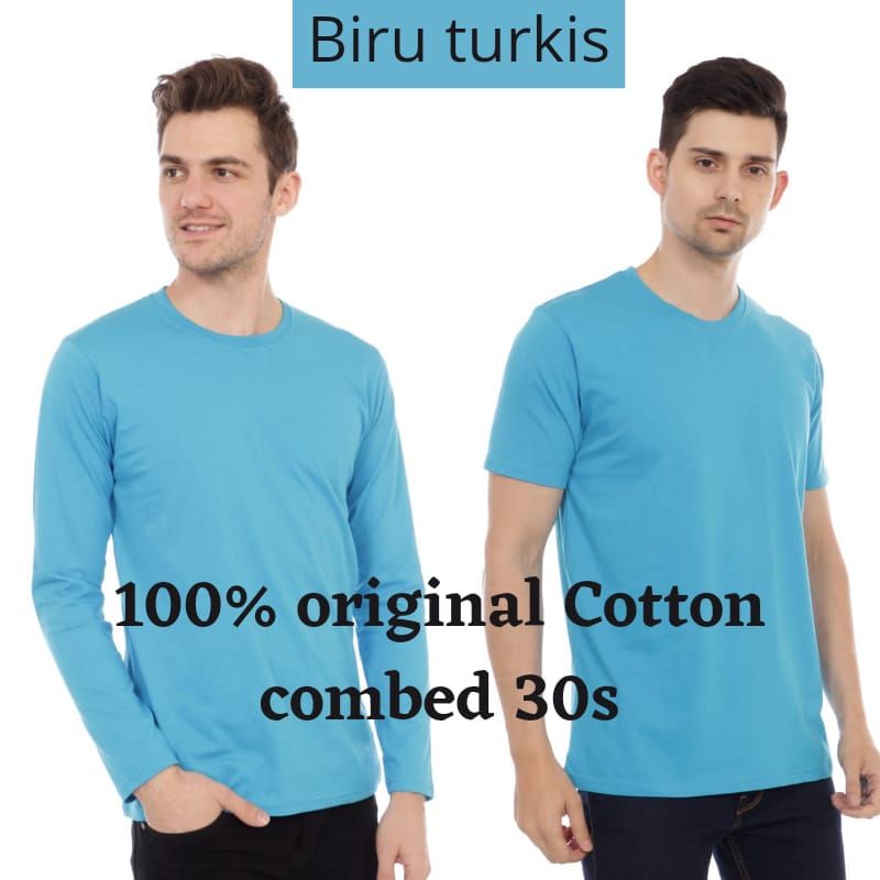 Baju Kaos Polos Oblong t-shirt Pria Lengan Panjang Pendek Cotton Combed 30s Oversize Jumbo Big size 