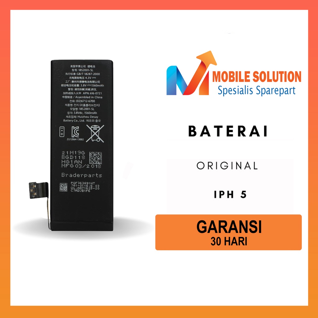 Grosir  Baterai IPH 5s / Baterai IPH 5c Original 100% Garansi 1 Bulan + Packing