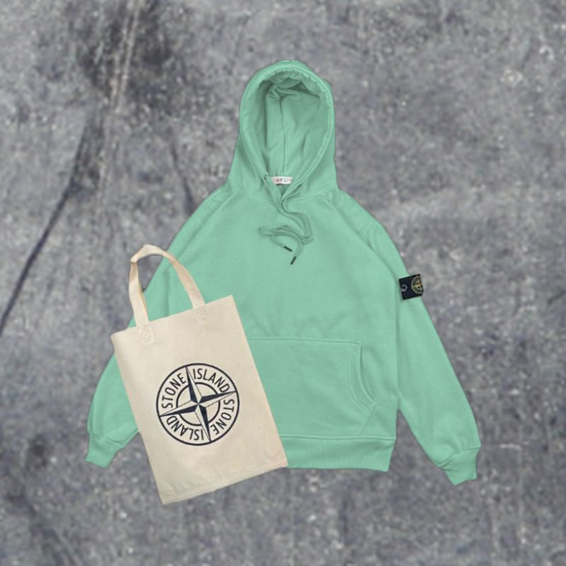 [BISA COD] HOODIE UNISEX STONE ISLAND FULL TAG FREE TOTEBAG