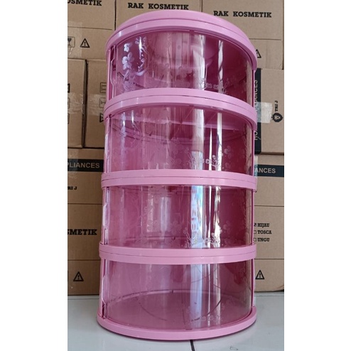 1 kg Rak Penyimpanan Makanan 4 Susun Tingkat Tudung Saji Tutup Food Cover 5 susun-Sakura pink