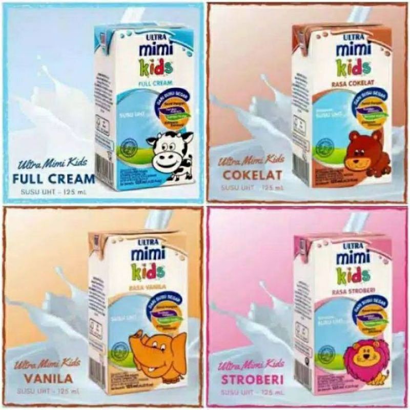

PROMO!!Susu uht ultra mimi kids 125ml 1 dus 40pcs (bisa mix 4 rasa)