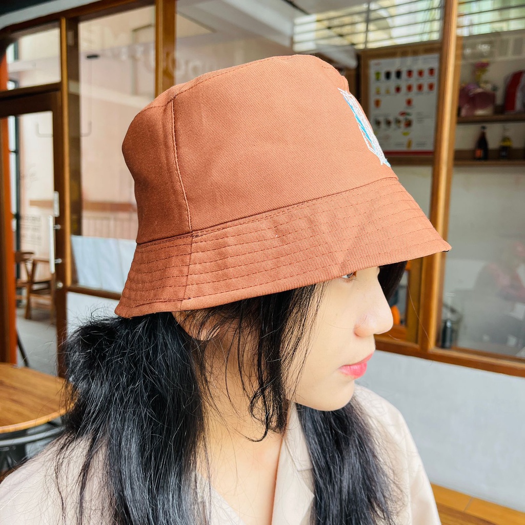 Bucket Hat SNK Logo Brown Attack On Titan Anime Manga Premium Unisex