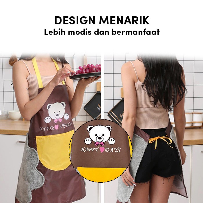 LS Celemek Dapur Masak Anti Air / Arpon Waterproof Motif Karakter