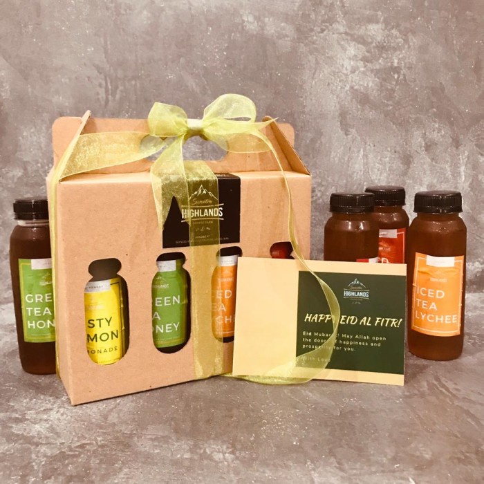 

(COD) Lebaran Hampers Set Iced Tea Variety Pack with Custom Note, Gift Pack - Box of 4