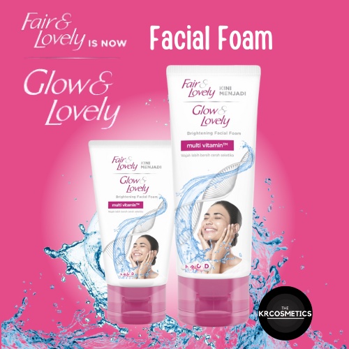 fair and lovely Glow &amp; Lovely Brightening Facial Foam dengan Multivitamin 50 ml 100 ml