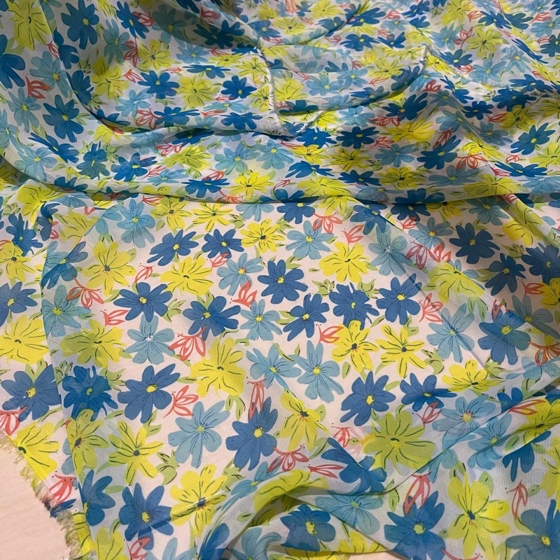 [BISA COD] Kain Ceruti baby doll | Kain Sifon Ceruty | Babydoll motif bahan gamis,tunik,blouse,outer