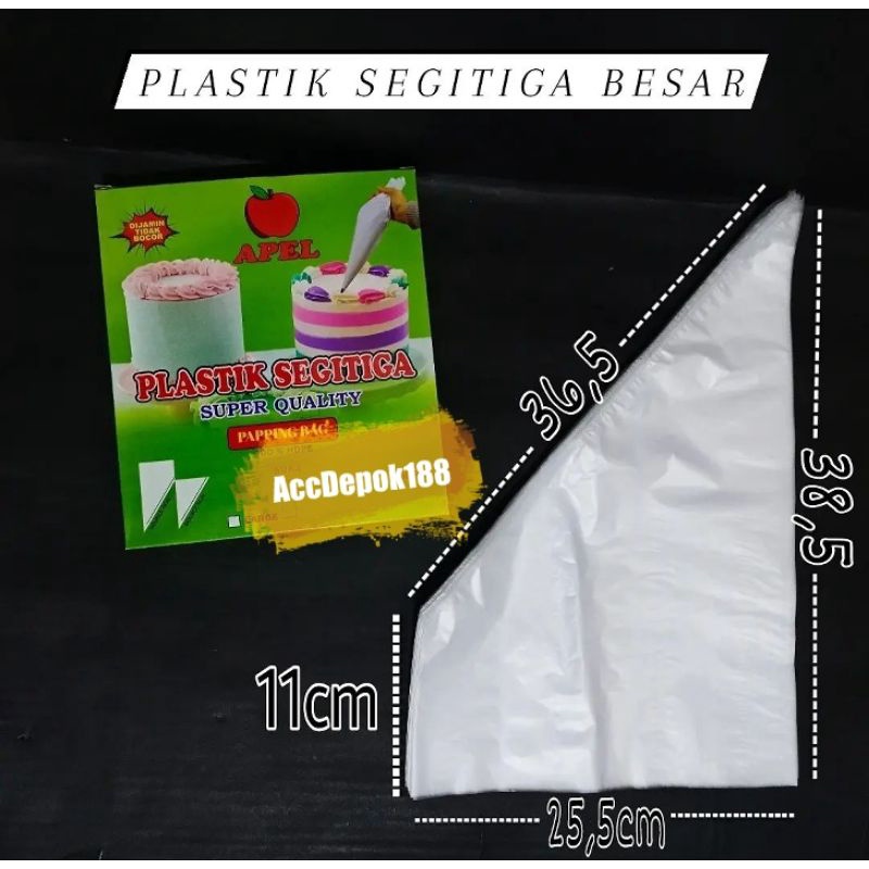 ISI 100PCS PLASTIK SEGITIGA KECIL BESAR PIPING BAG UNTUK MENGHIAS KUE BUTTERCREAM / PLASTIK PAPPING BAG KUE