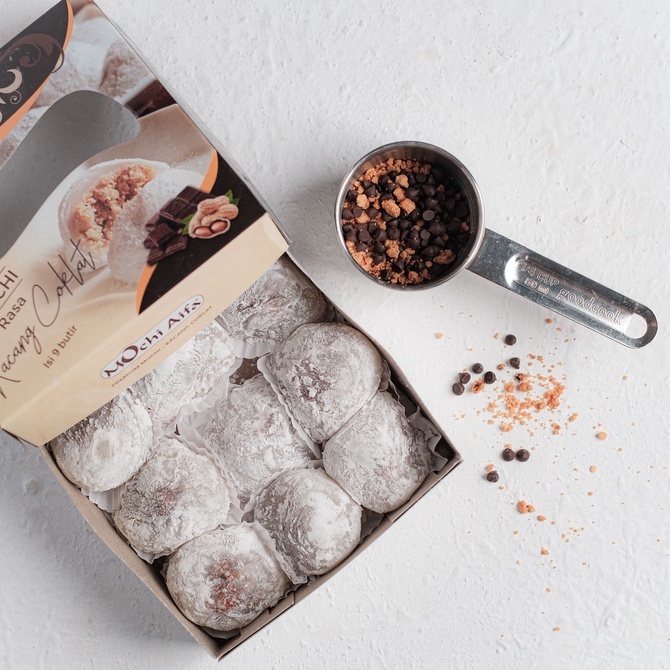 

Mochi Aifa Rasa Kacang Coklat dibalut sagu