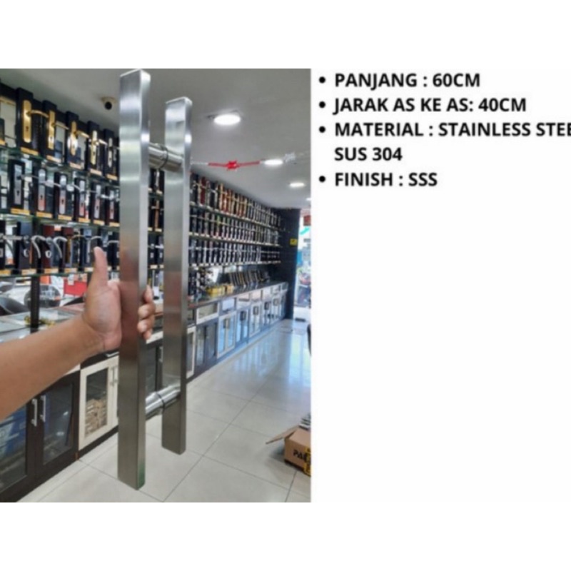 pull handle H ukuran 60 cm gagang pintu rumah pull handle kaca 60 cm tarikan handle pintu kotak mini