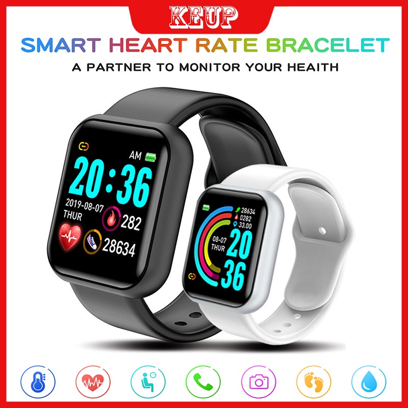 Y68 Macaroon Smartwatch Jam Tangan Pintar Digital Deteksi Olahraga Pria Dan Wanita