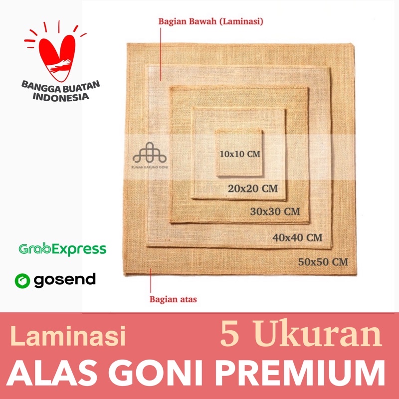 Alas Goni Premium | Tatakan Goni Laminasi 5 Varian | Vintage Burlap Placemat