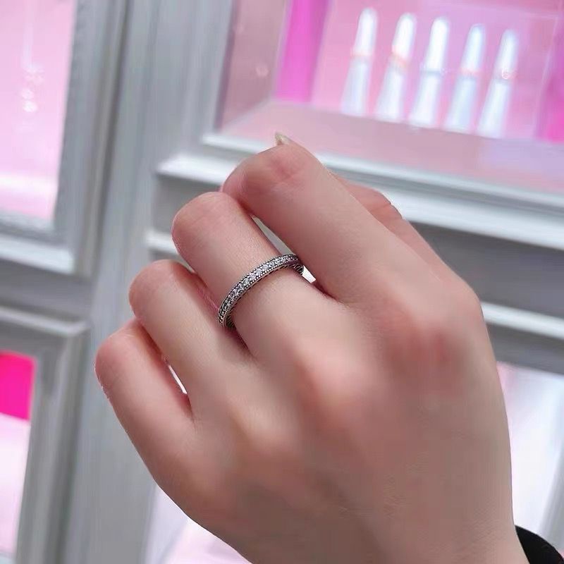 Cincin 925 Silver Bentuk Hati Aksen Berlian Untuk Wanita