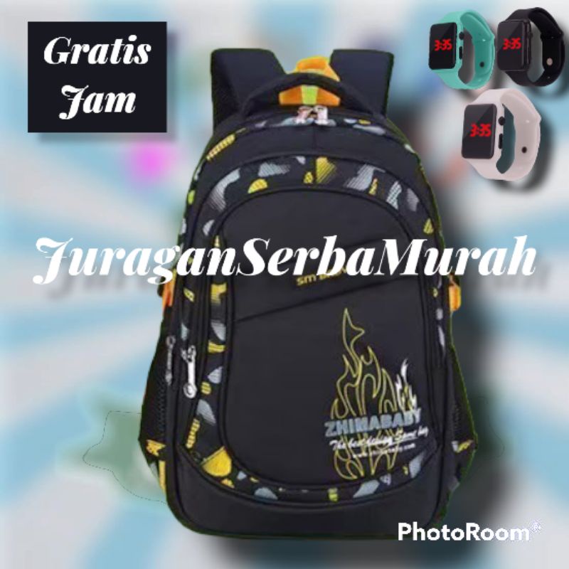 Tas Ransel Sekolah Anak Laki-laki SD Gratis Jam