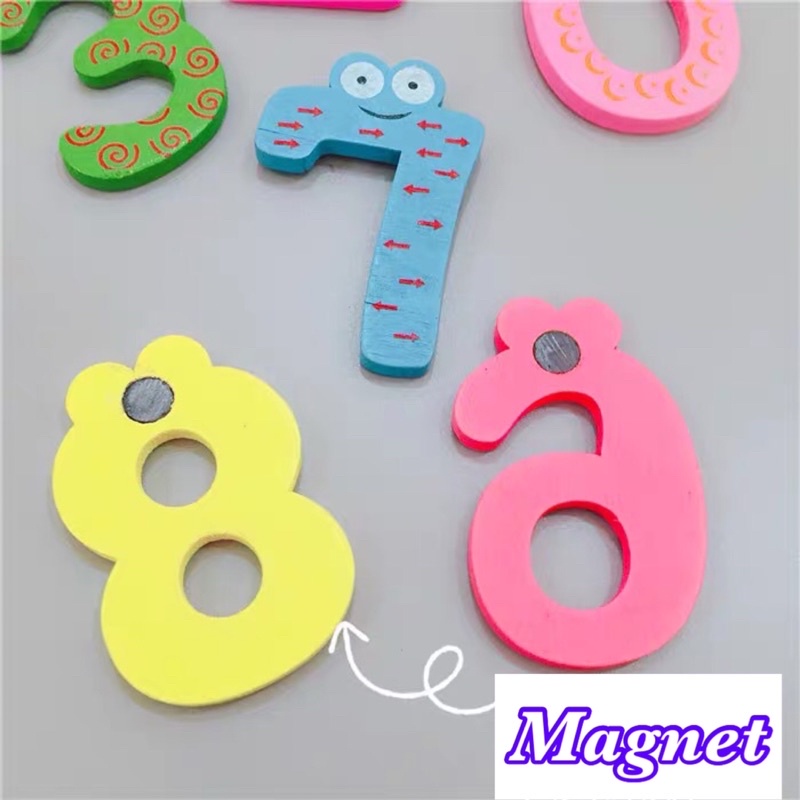 HAPPYTOYS.888 #A45 NUMBER MAGNET 0-9 ISI 10PCS / ALPHABET MAGNET BIG ISI 26PCS UKURAN BESAR / TEMPELAN KULKAS BAHAN KAYU / MAGNET ANGKA / MAGNET HURUF