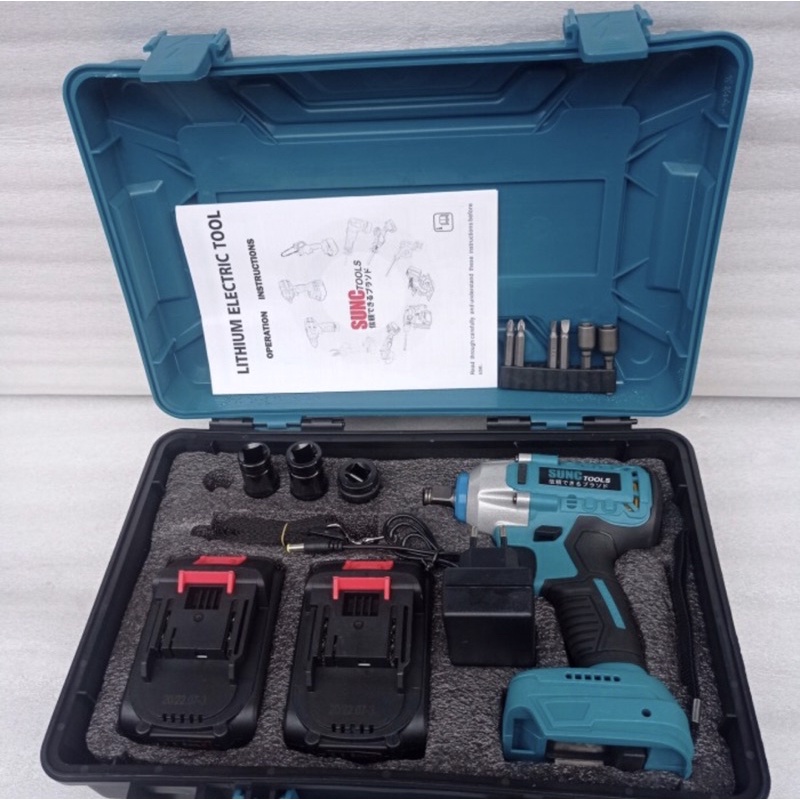 SUNC Mesin Impact wrench cordless 48v pembuka baut 2batrei power full