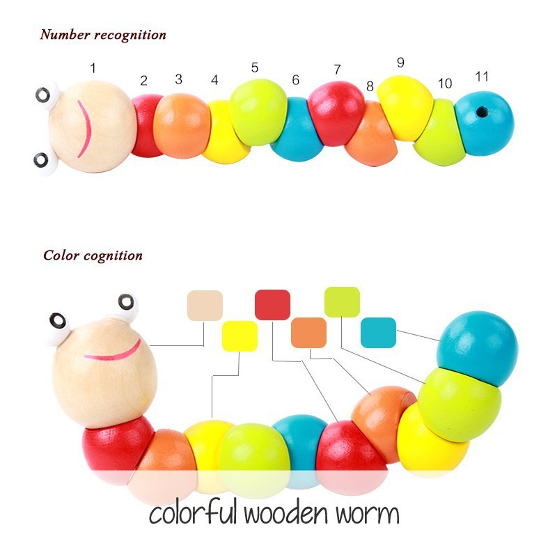 Mainan Anak Puzzle Caterpillar Ulat Edukasi Toys Sensori Motorik