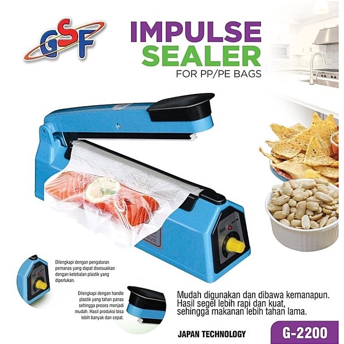 Impluse Sealer GSF 2200 / Alat Perekat Press Plastik Impulse Sealer 20 CM