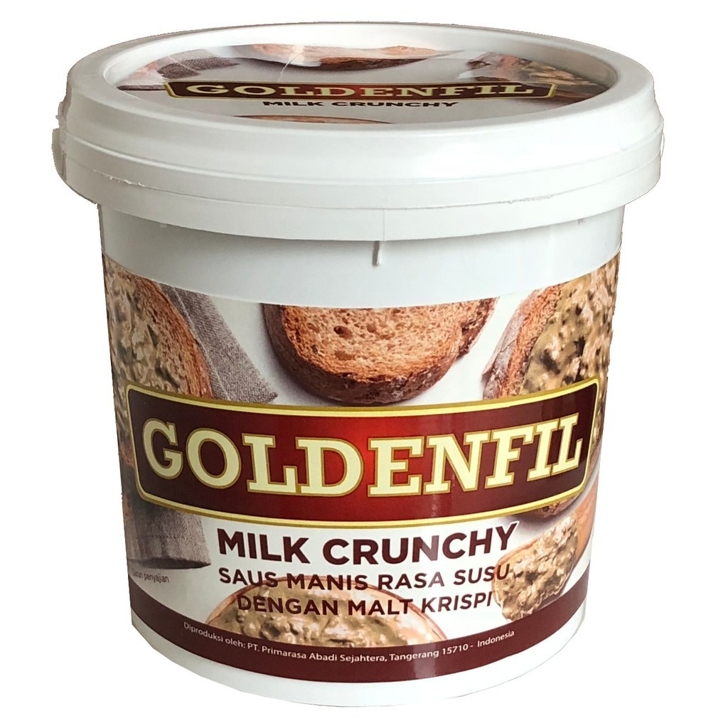 

Goldenfil Milk Crunchy 1kg Selai Saus Olesan Manis Rasa Susu dengan Malt Krispi