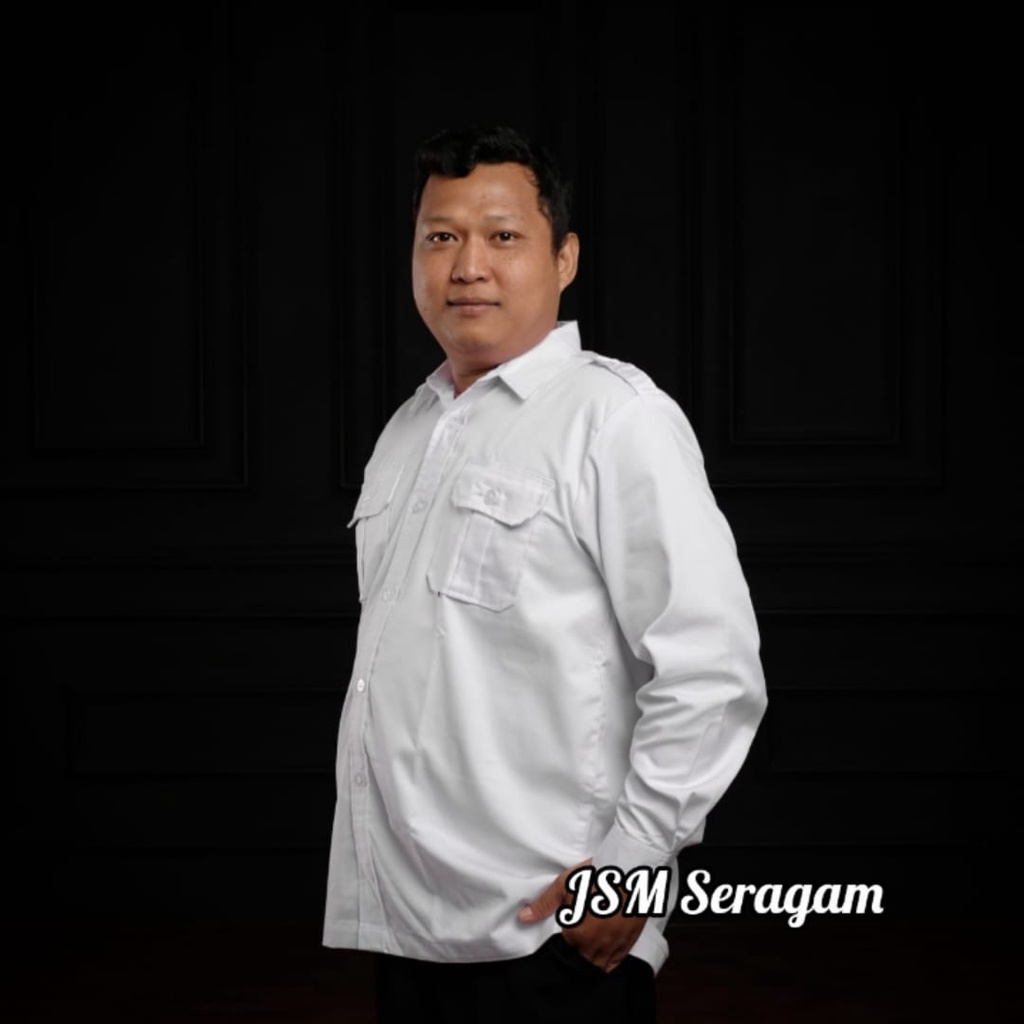 Baju Dinas Putih Pria Seragam Dinas Pria Saku Atas Kemeja Putih Pria Lengan Panjang Pendek