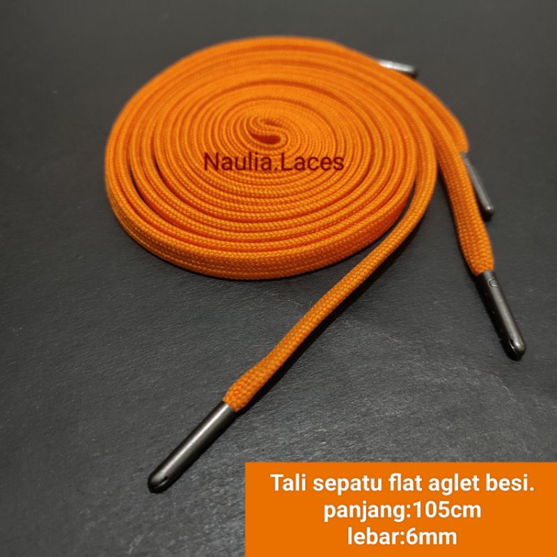 tali sepatu premium aglet besi anti karat.panjang 110cm.lebar 6mm