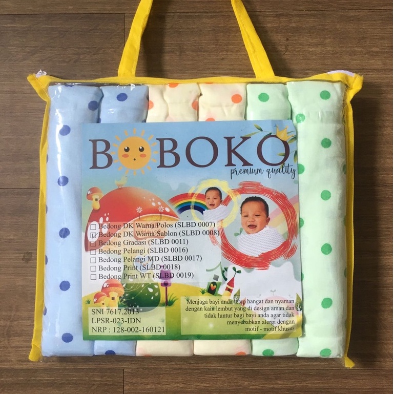 Bedong Kaos Boboko Bayi Polkadot Isi 6