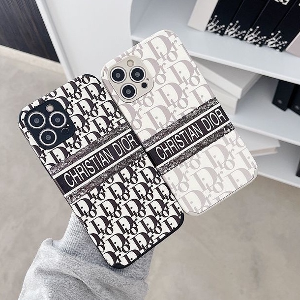 Black Luxury Soft Case HP IP IPhone 6 6S 7 8 Plus + X XR XS Max SE 2020 11 12 13 Mini Pro Max Apple Dior Logo