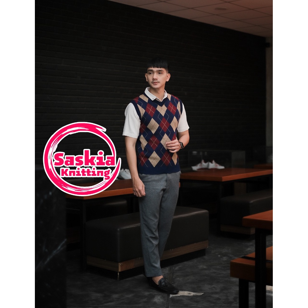sweater vest top pria#rajut pria#pakaian pria#rompi pria#vest top pria