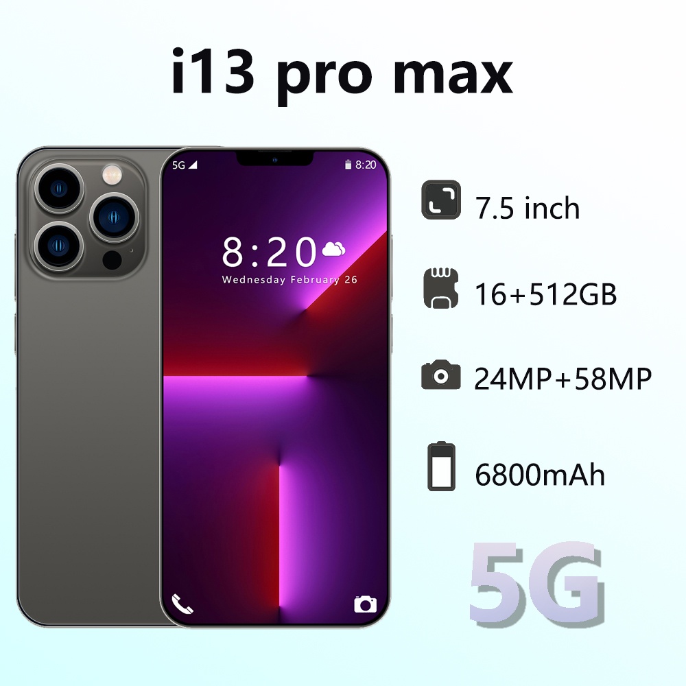 [Produk Baru HP] i13 Pro max Smartphone Asli Android hp murah 7,5 inch HD Kamera RAM 16GB + ROM 512G