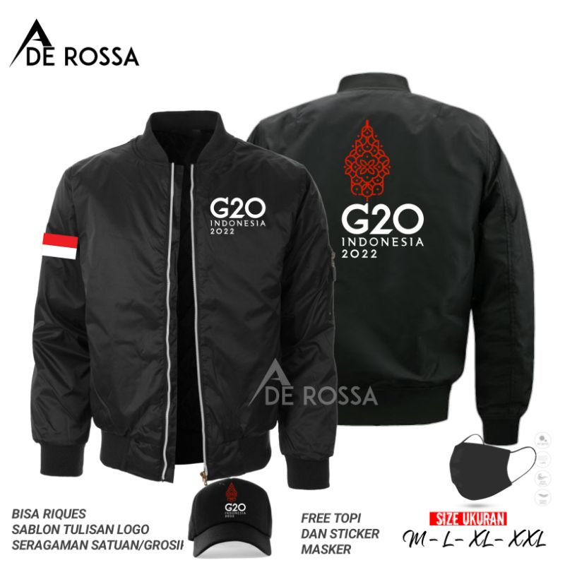 G20 - Jaket Bomber G20 Indonesia free topi g20