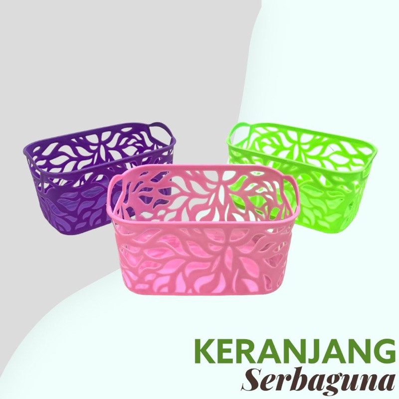 Keranjang Segi Plastik Serbaguna / Box Serbaguna / Storage Box / Rak Kosmetik / Keranjang Multifungsi Murah