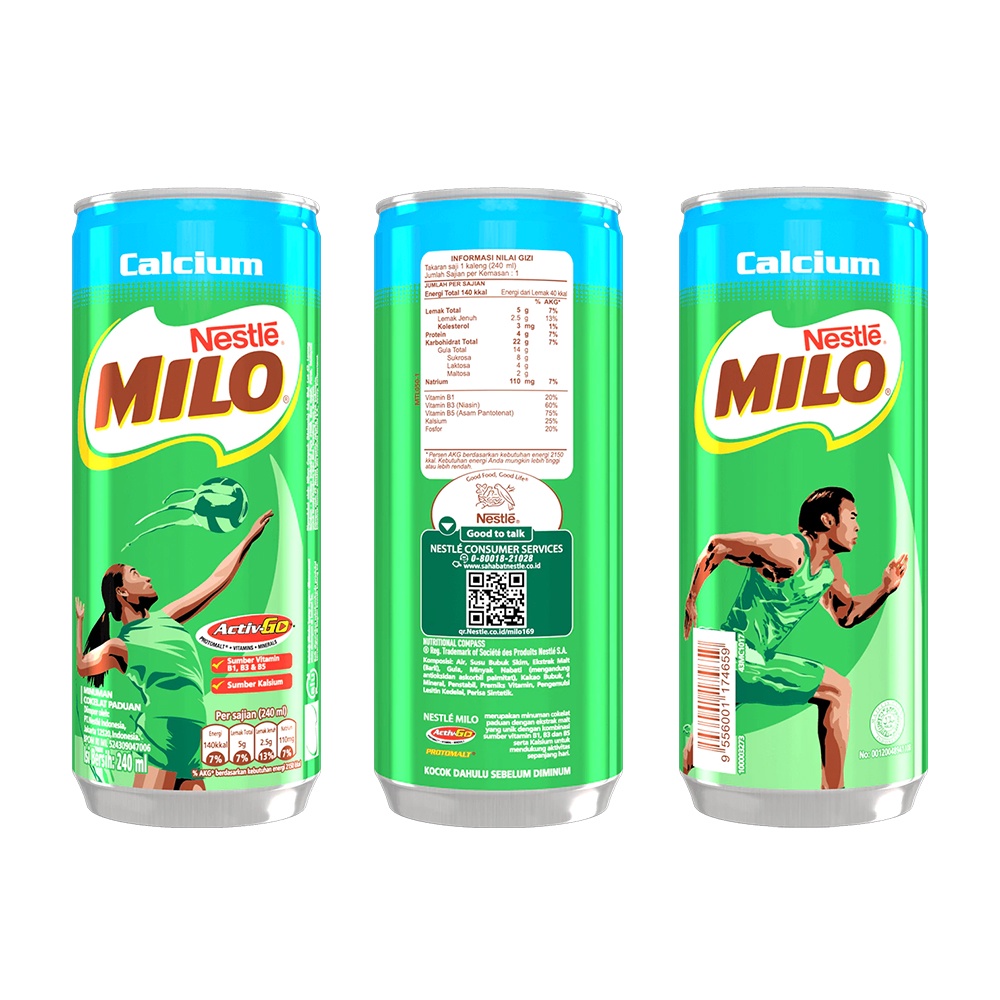 MILO Kaleng Calcium Siap Minum Milo Activ-Go Kaleng