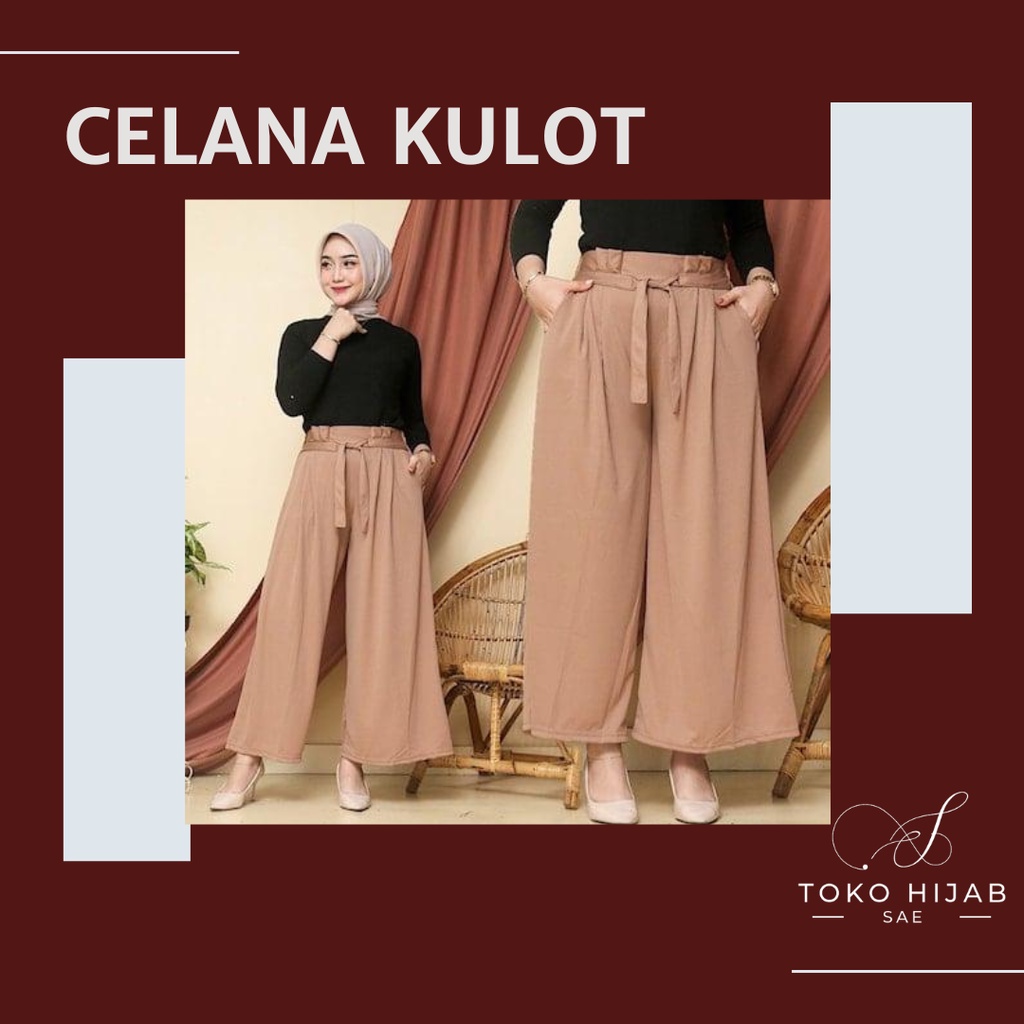 KULOT REMPEL TALI HIKARU Bawahan Celana Wanita Dewasa Terbaru Kekininan AK10 All Size
