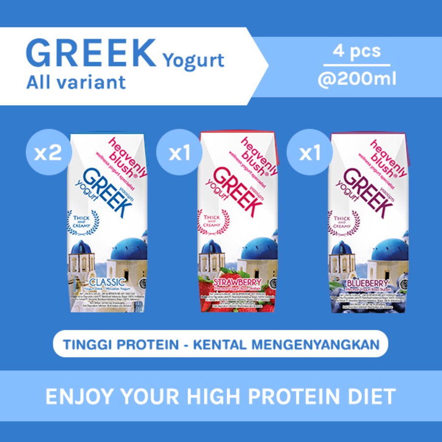 Jual Yogurt Heavenly Blush Greek Mix All Variant [4 x 200ml] Shopee