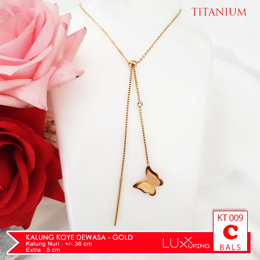 KT 009 Kalung Titanium Angsa Swan Permata Zirkon Perhiasan Pengganti Emas Anti Karat Selamanya Luxx Xuping