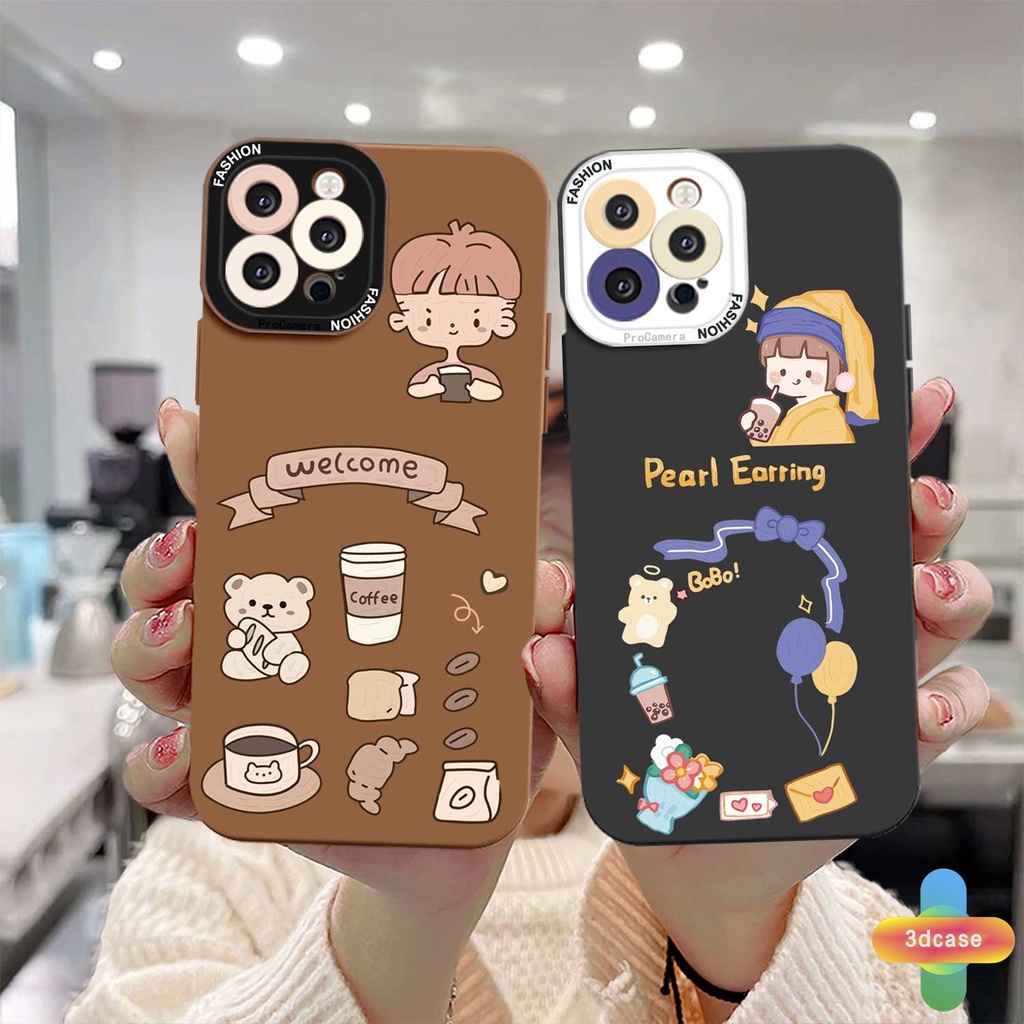 Compatible For Case IPhone 12 11 13 PRO MAX 6 7 6S 8 Plus X XR XS MAX Se 2020 6SPlus 7Plus 6Plus 8Plus XSMAX Bowknot Bear Pattern Camera Lens Protection Case