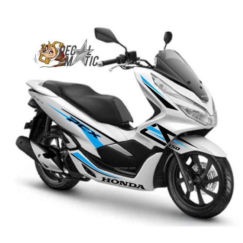 Sticker Pcx 150 Cutting Sticker Honda Pcx 150 Putih Sporty Hitam Biru