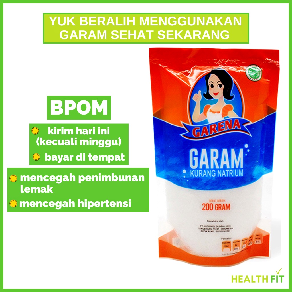 garam rendah natrium garam diet garam garena garam darah tinggi MERK GARENA 200g