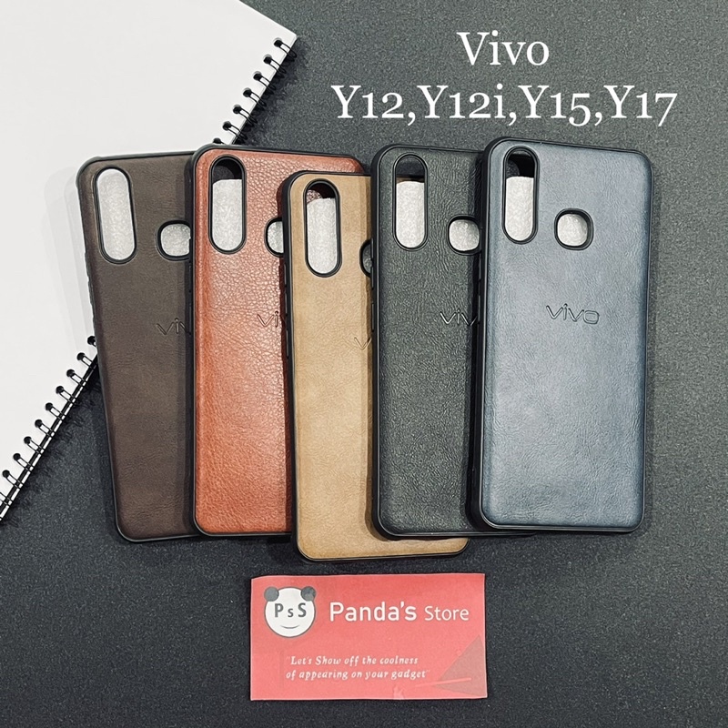 Leather Case Vivo Y12, Y12i, Y15, Y17 Softcase Kulit Elegan Casing Slim Fit