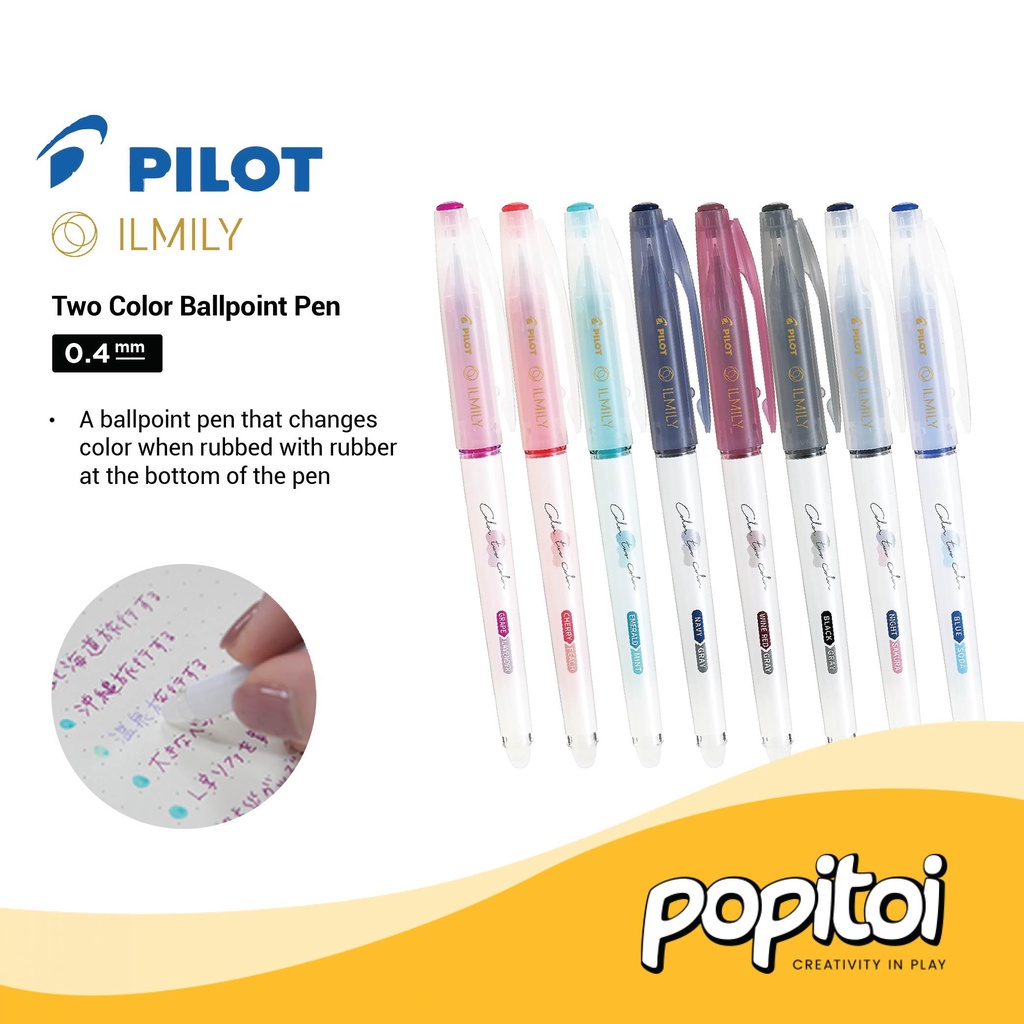 

Pilot ILMILY Two Color Ballpoint Pen 0.4 mm Color Changing Tinta Gel Pulpen Frixion
