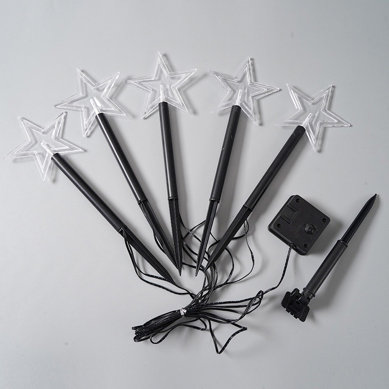 1pc Lampu String Led Tenaga Surya Bentuk Bintang Snowflake Anti Air Untuk Dekorasi Taman