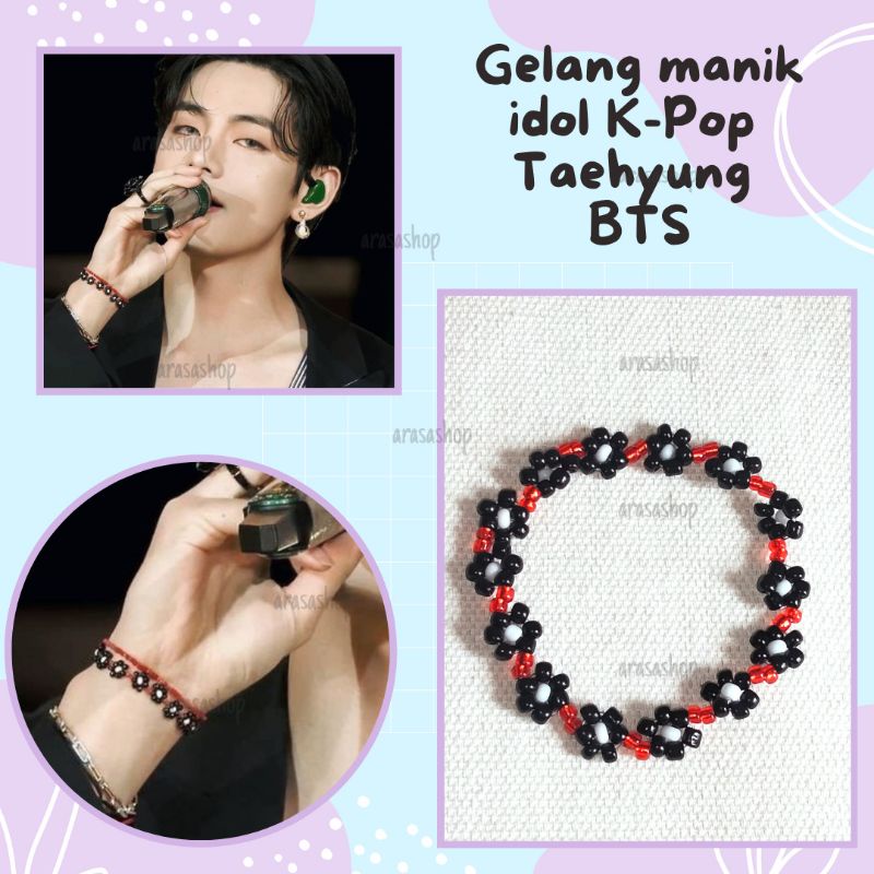 taehyung BTS beads bracelet | gelang v bts | gelang idol kpop korea | gelang manik beads bracelet Ko