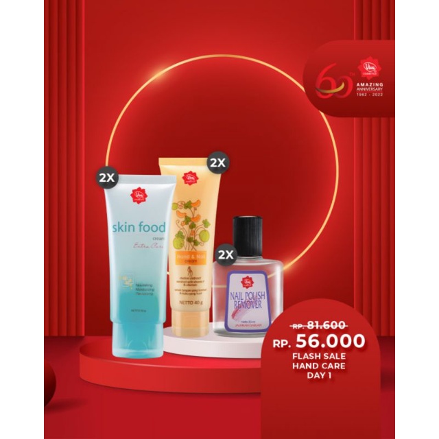 Paket 2 Skin Food Extra Care 2 Hand &amp; Nail Cream2 Nail Polish Remover Viva