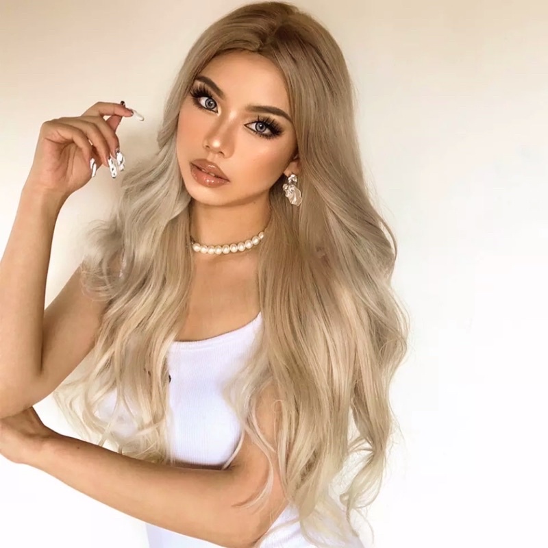 8905 full wig ikke korean layer wave tanpa poni 70 cm