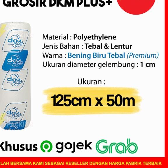 

PLASTIK BUBBLE / BUBBLE WRAP 125CM X 50M DKM+ PREMIUM MURAH - HITAM TEBAL