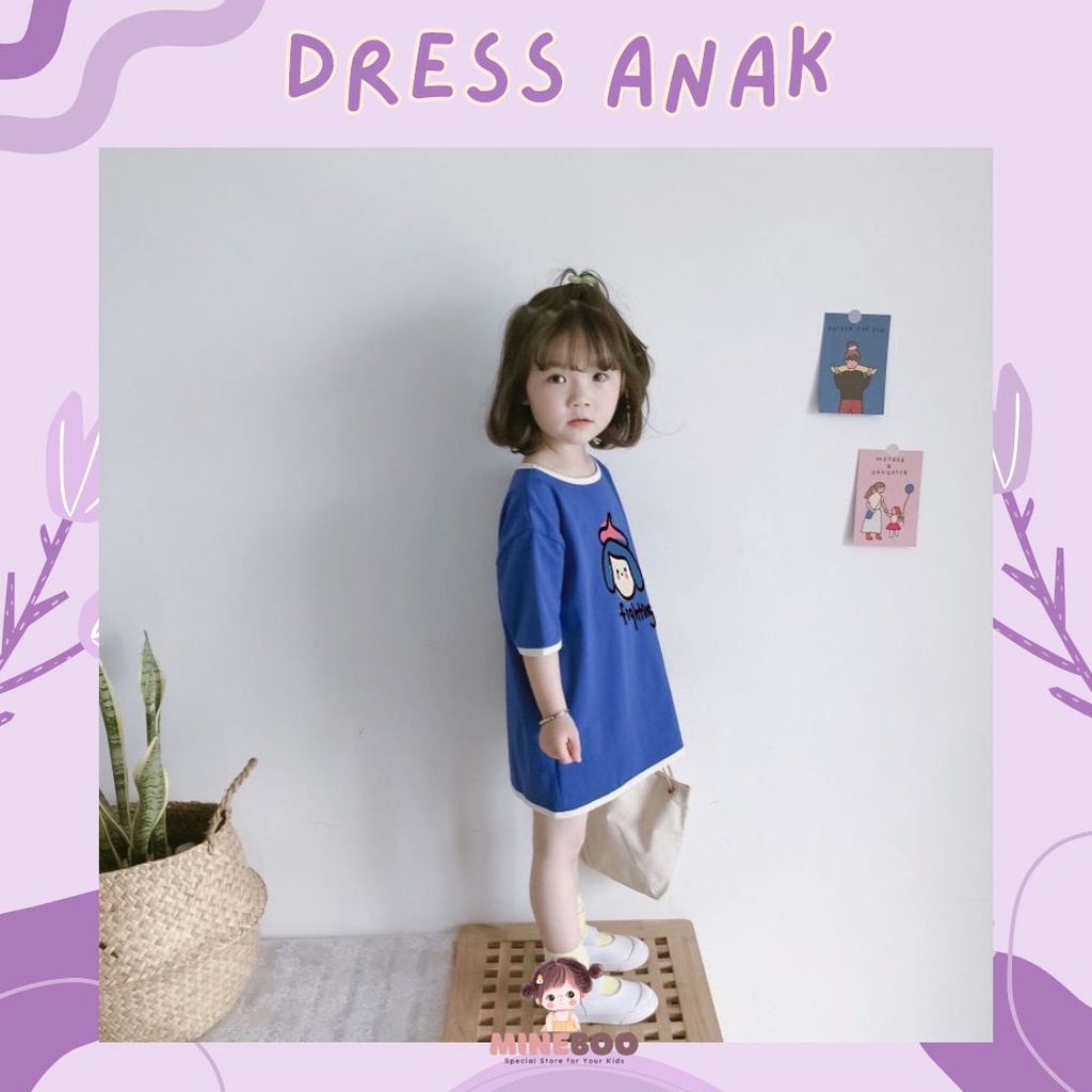 mineboo - DRESS FIGHTING EBV 1-8tahun Dress kaos cotton Baju anak perempuan Pakaian anak cewek Dress Baju atasan perempuan anak perempuan