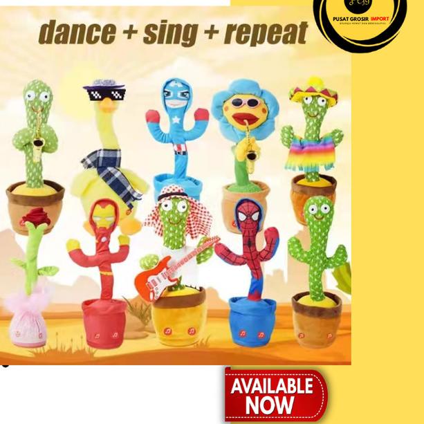 (PG) Mainan Boneka Kaktus Elektrik Kaktus Goyang Menari Joged - KAKTUS SQUID GA