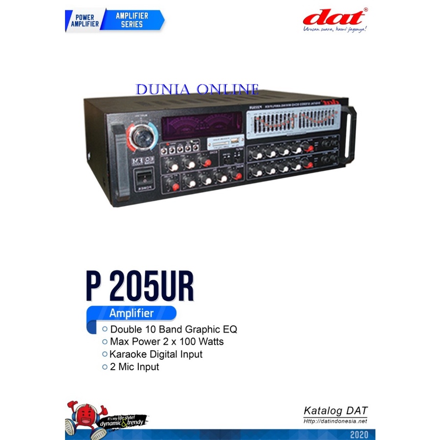 POWER AMPLI DAT P205UR AMPLIFIER DAT P 205UR P 205 UR MURAH